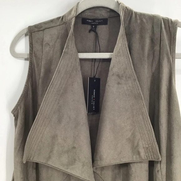 Romeo & Juliet Couture Women’s Faux Suede Open Vest NWT Size S - Picture 4 of 9